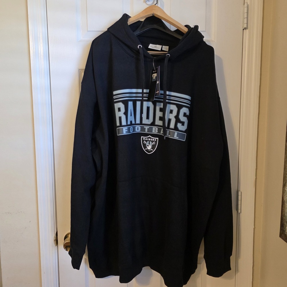 Oakland Raiders Black Hoodie Mens 6XL Big Tall Sweatshirt NFL Fanatics‎ New NWT